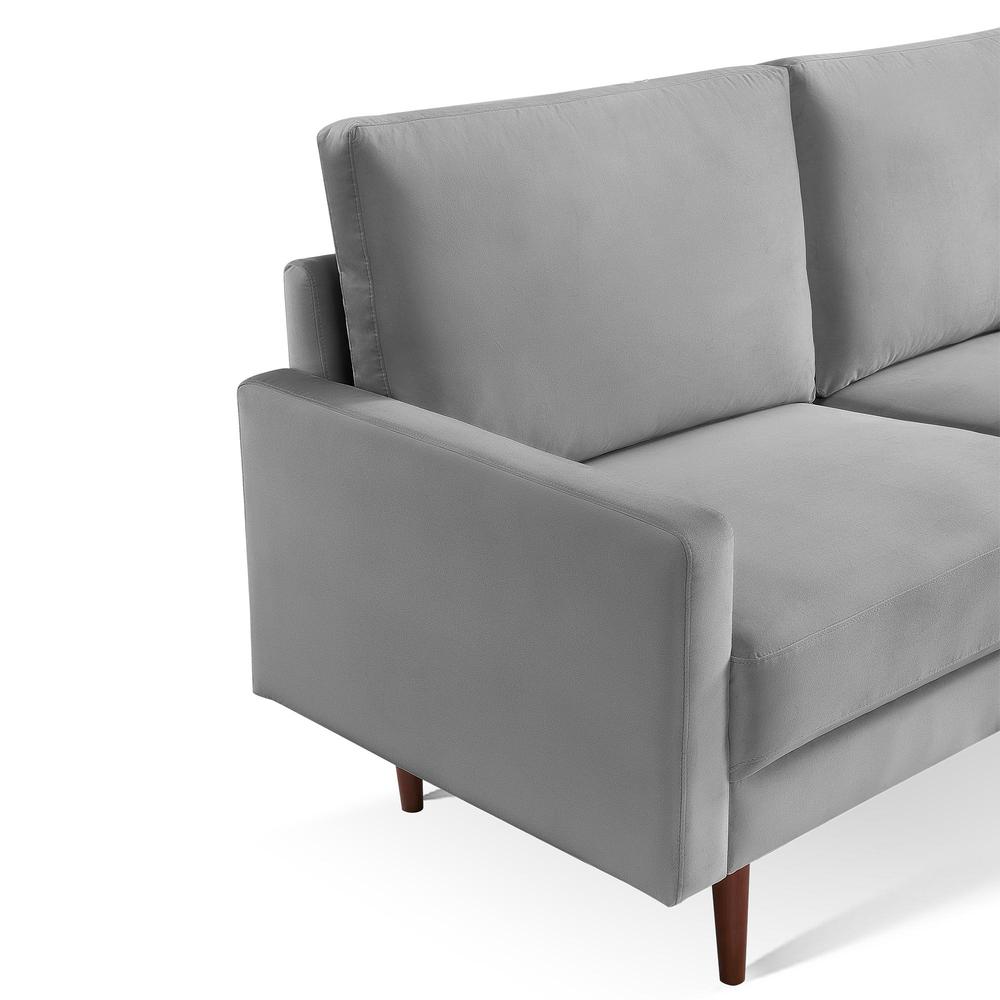 69 Inch Wide Upholstered Two Cushion Sofa with Square Arms
