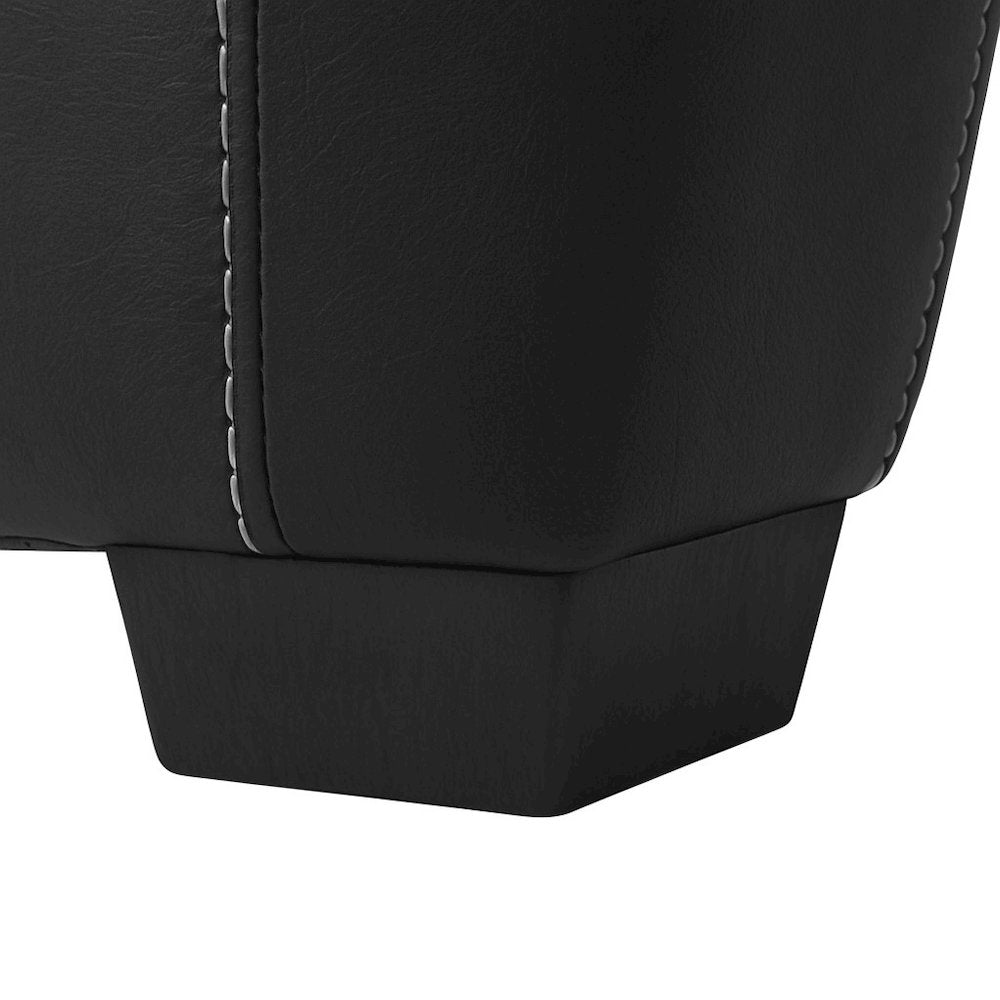 Vegan Leather Armchair with Matching Ottoman