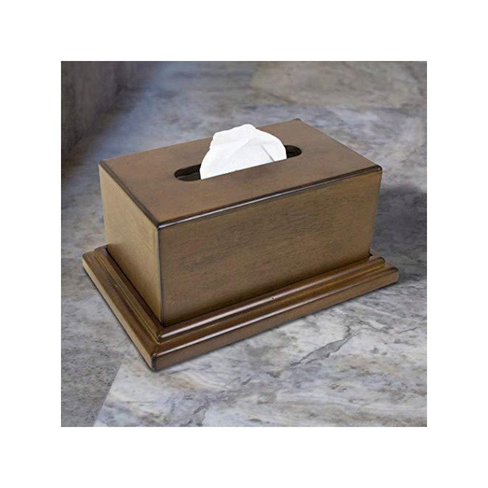Decorative Wood Tissue Box with Hidden Concealment Compartment for your Valuables