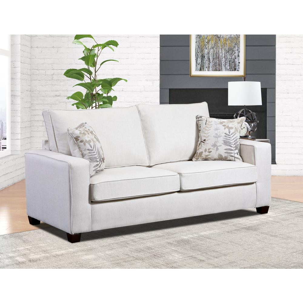 Living Room Relay Linen Sofa Sleeper with Two Throw Pillows
