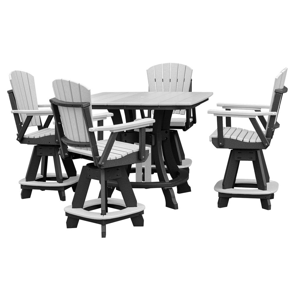 OS Home and Office Model 44S-C-LGB Counter Height Square Table in Light Gray with Black Base