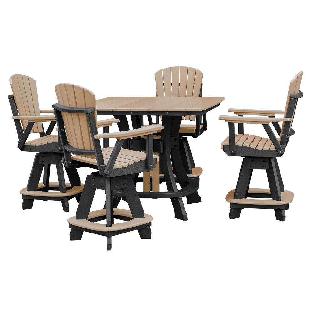 OS Home and Office Model 44S-C-CBK Counter Height Square Table in Cedar with Black Base