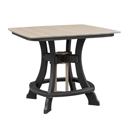OS Home and Office Model CS130WWBK-K Five Piece Square Counter Height Dining Set in Weatherwood on a Black Base