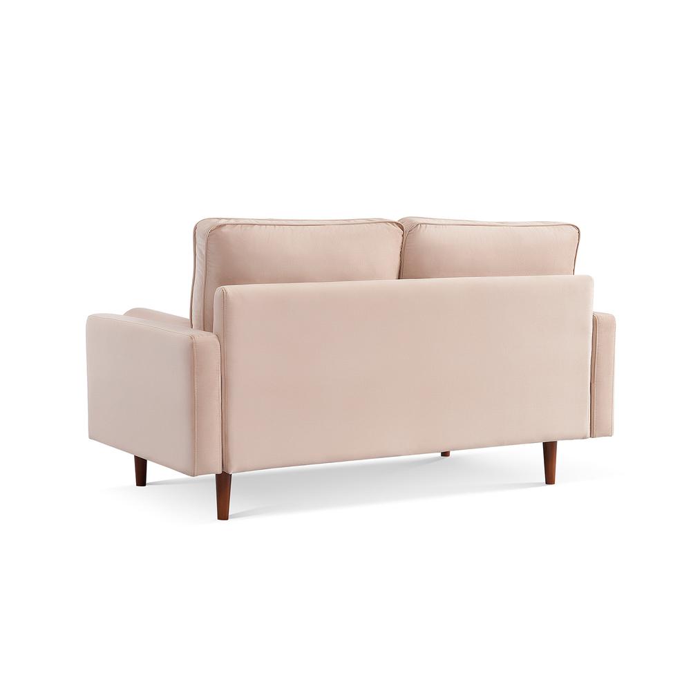 69 Inch Wide Upholstered Two Cushion Sofa with Bolster Pillows