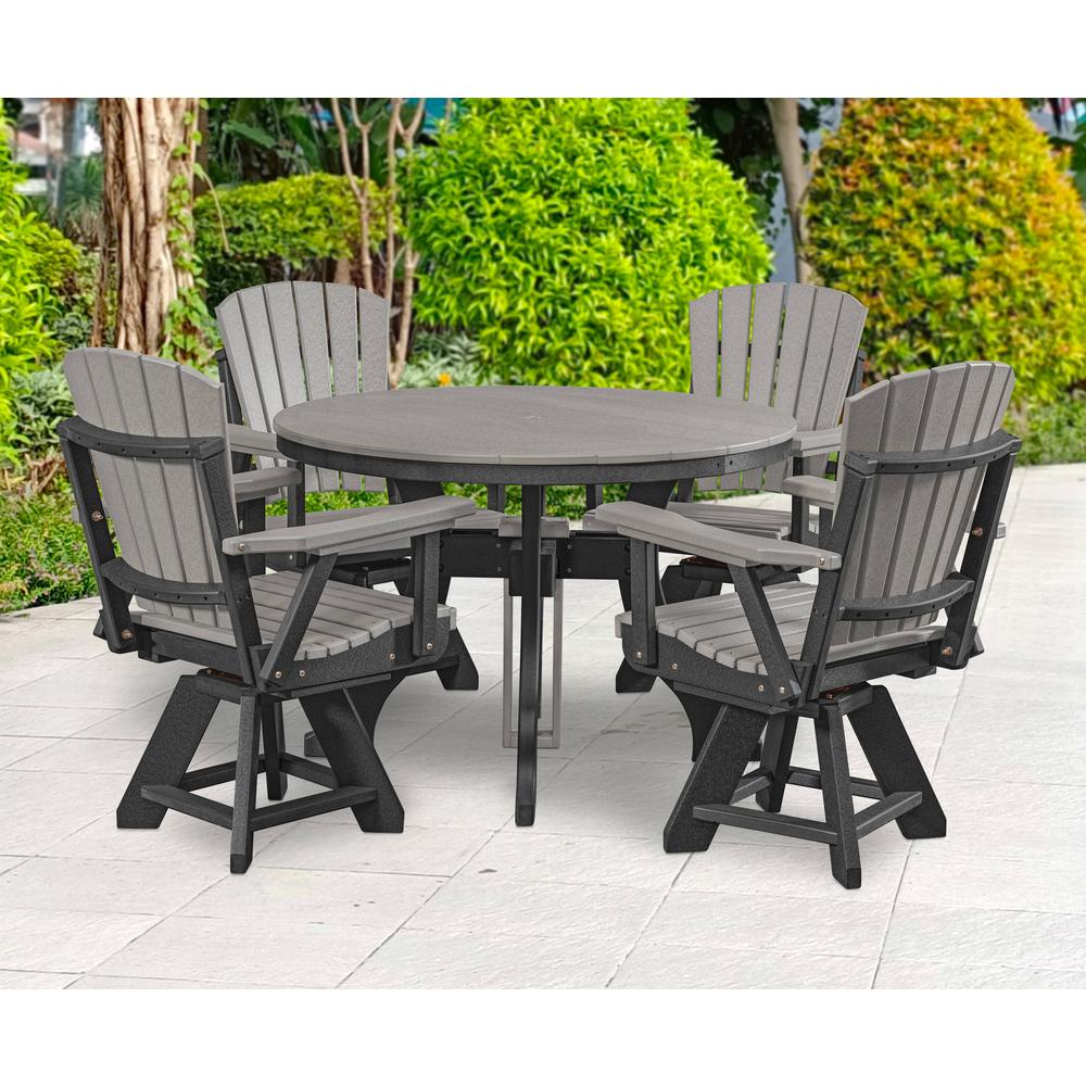 Dining Height Swivel Arm Chair in Light Grey with a Black Base