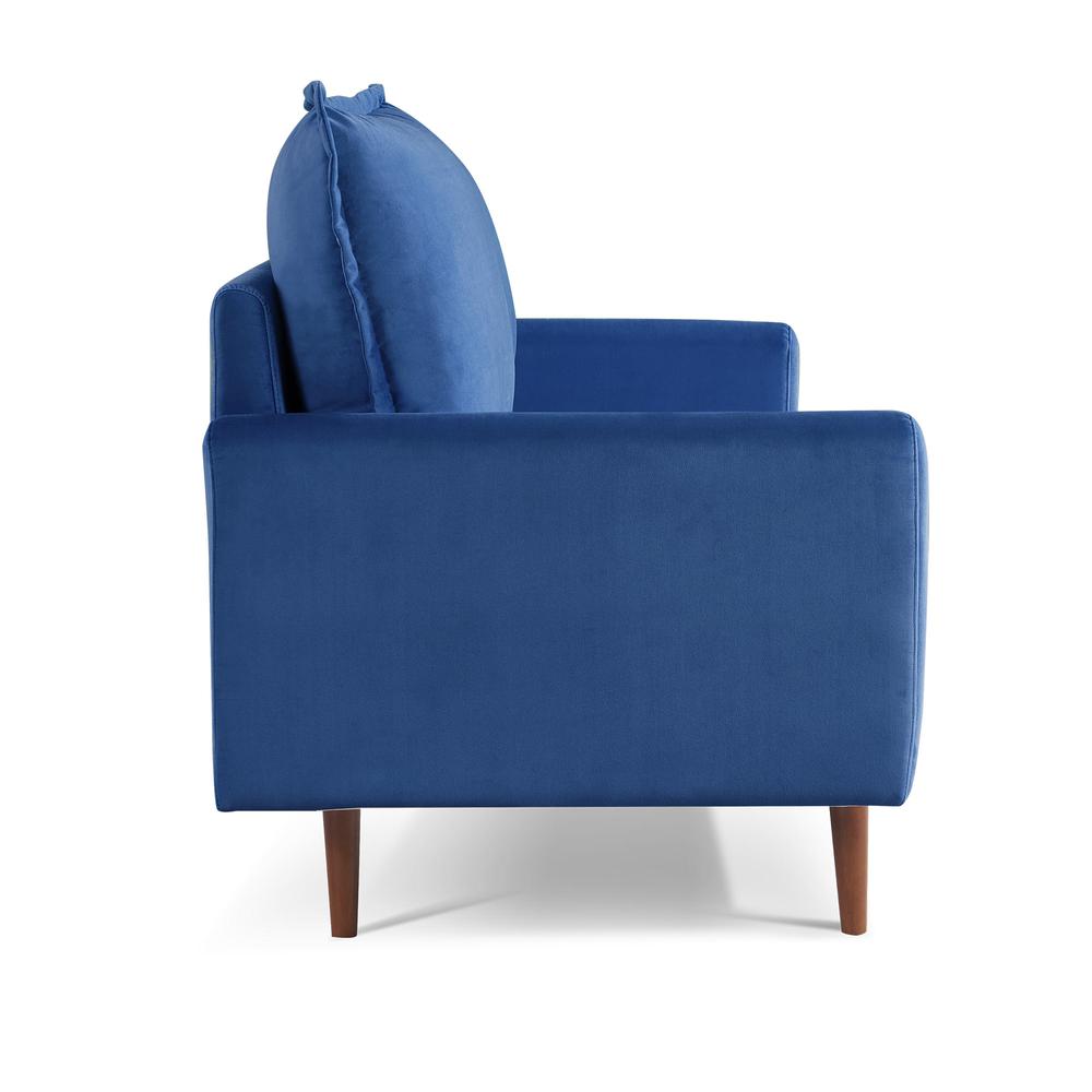 69 Inch Wide Upholstered Two Cushion Sofa with Cambered Arms