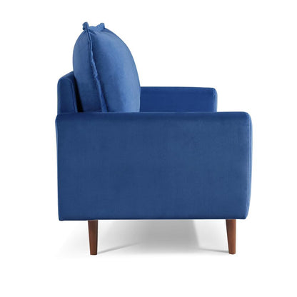 69 Inch Wide Upholstered Two Cushion Sofa with Cambered Arms