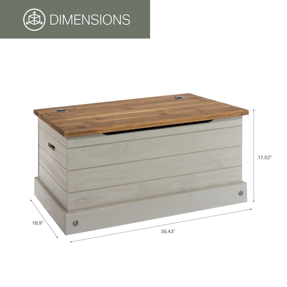 Wood Storage Trunk in Corona Gray