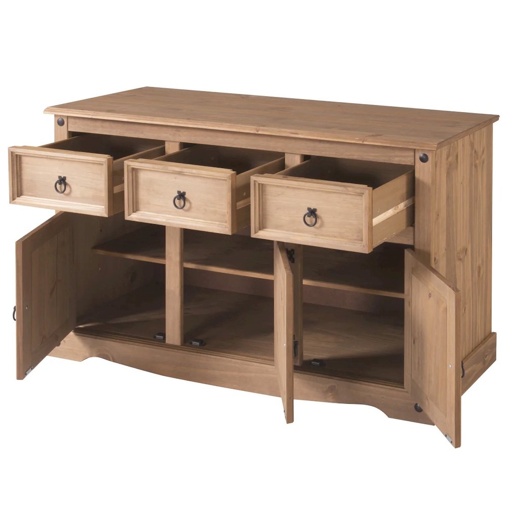 Wood Buffet Sideboard in Corona Brown
