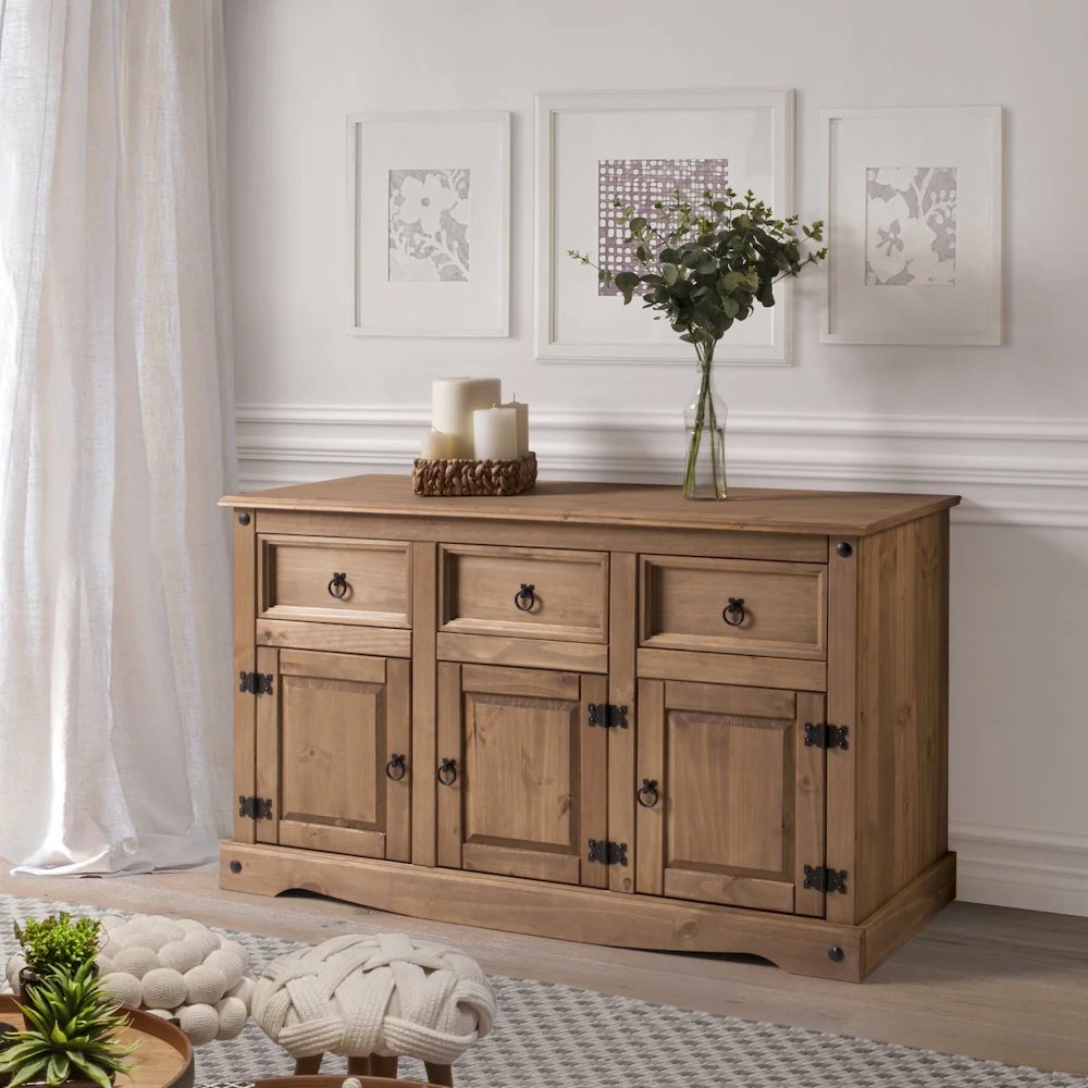 Wood Buffet Sideboard in Corona Brown