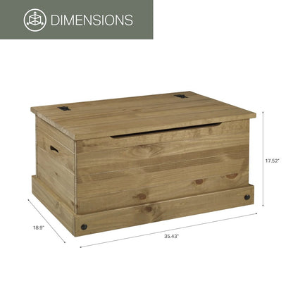 Wood Storage Trunk in Corona Brown