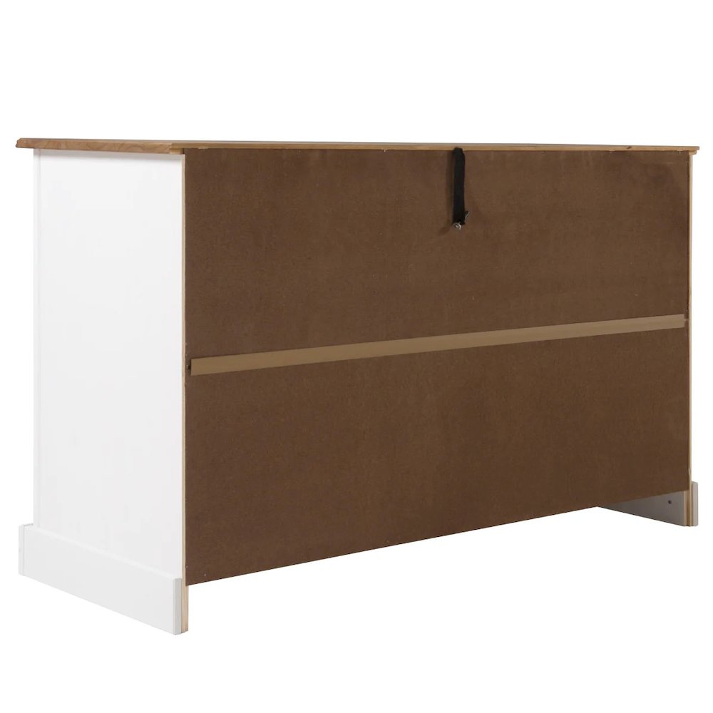 Wood Buffet Sideboard in Distressed White