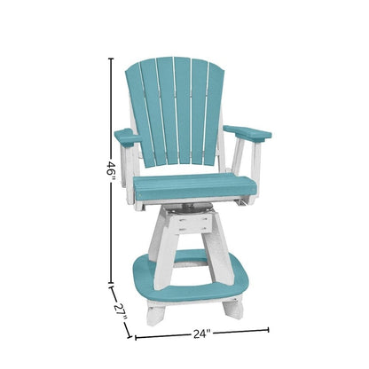 5-Pc Round Dining Set, Aruba Blue, Counter Height, Poly