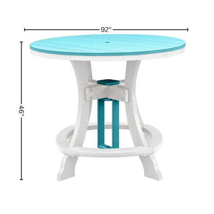 5-Pc Round Dining Set, Aruba Blue, Counter Height, Poly