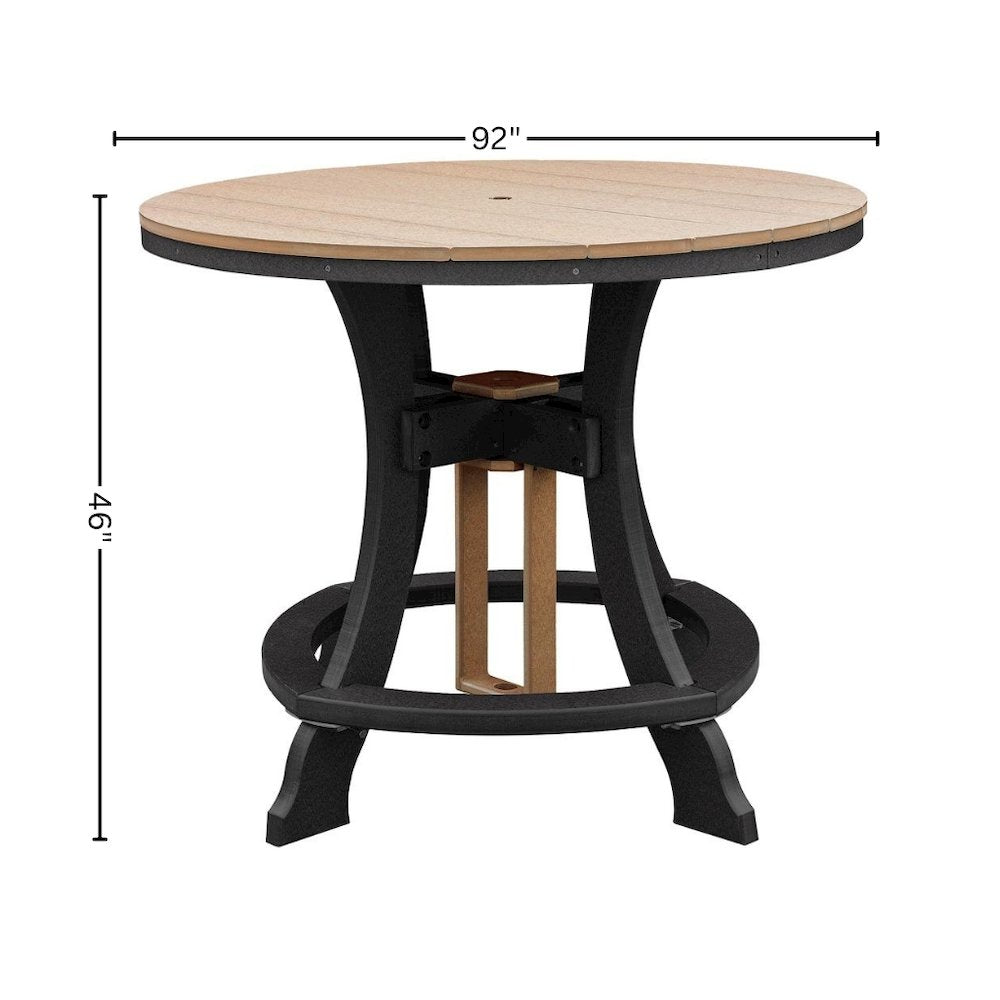 Round Counter Height Dining Set, 5-Piece, All-Weather Outdoor Furniture, Brown