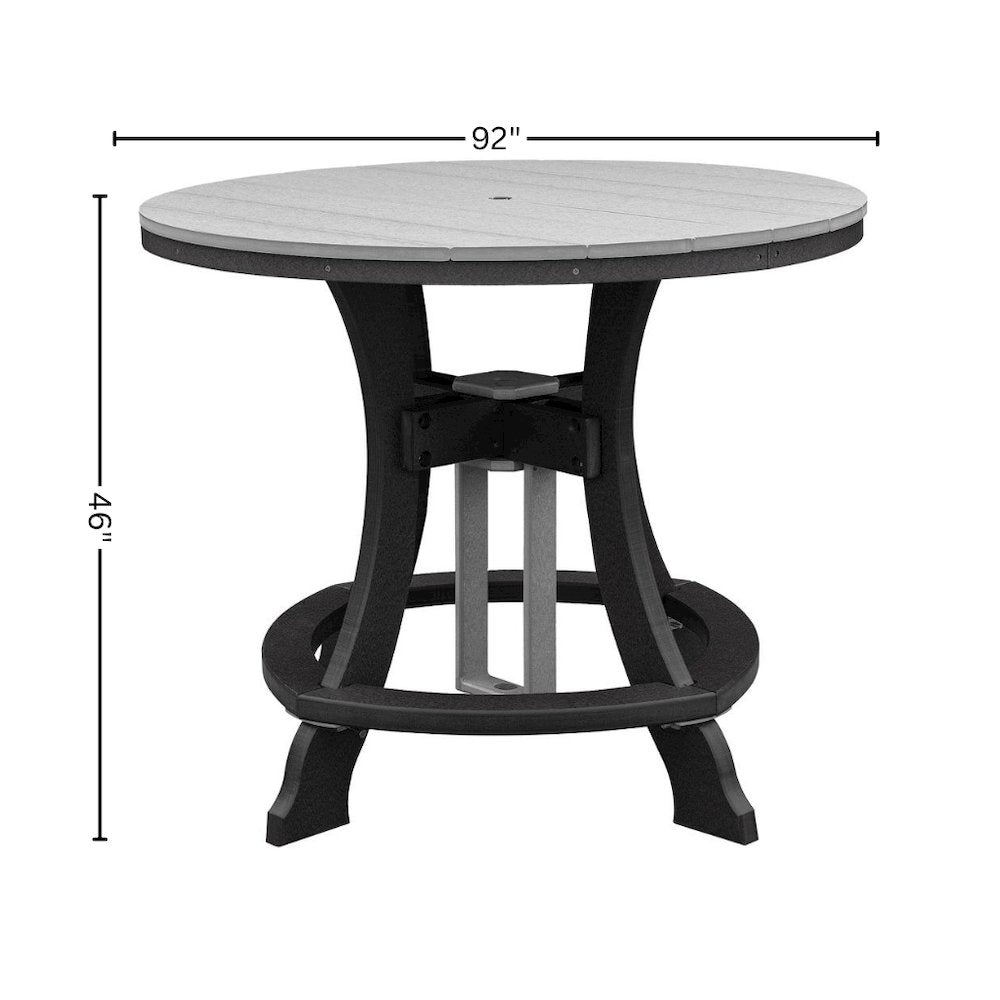5-Pc Round Dining Set, Light Gray, Counter Height, Poly