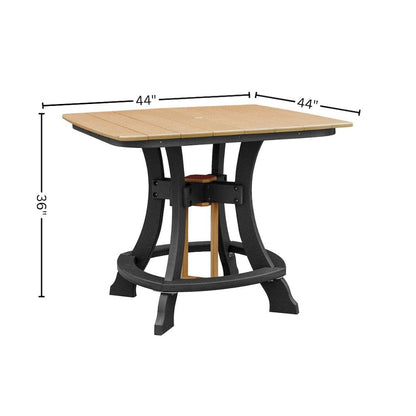 Square Counter Height Patio Set, 5-Piece, HDPE All-Weather Furniture, Brown