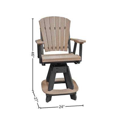 Square Counter Height Patio Set, 5-Piece, HDPE All-Weather Furniture, Brown