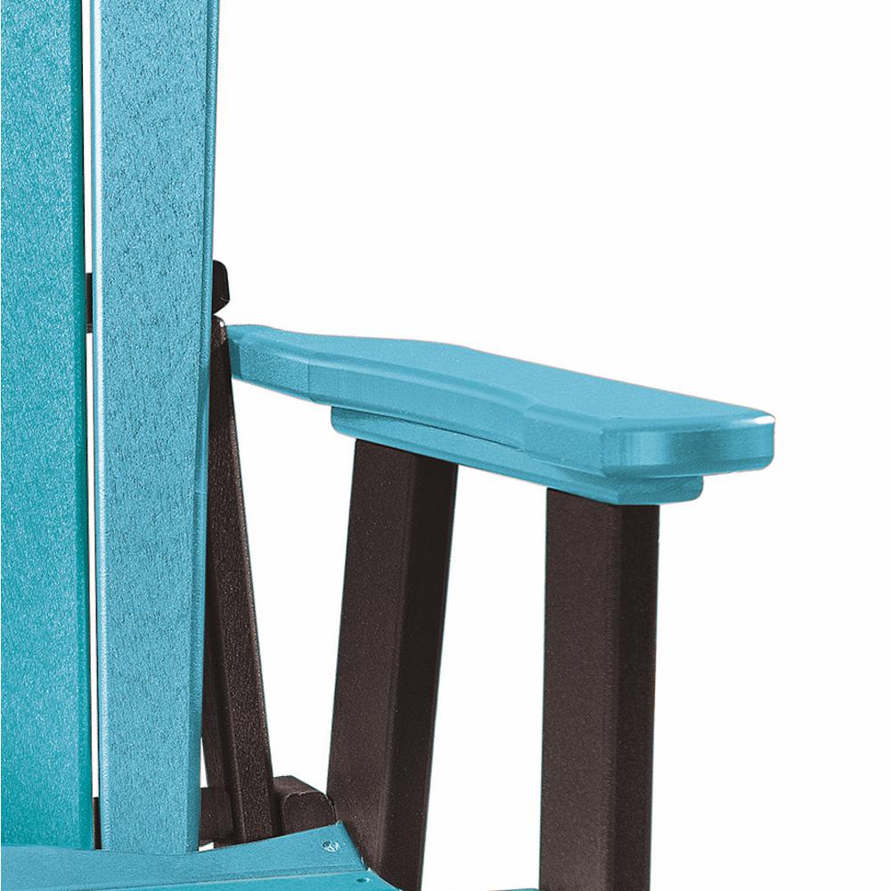 Fan Back Swivel Glider in Aruba and Black