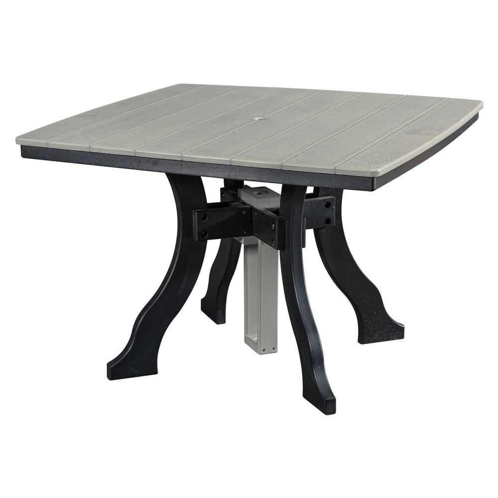 Dining Height Square Table in Light Grey with a Black Base