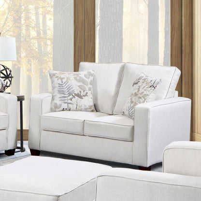 Living Room Relay Linen Loveseat with Two Throw Pillows