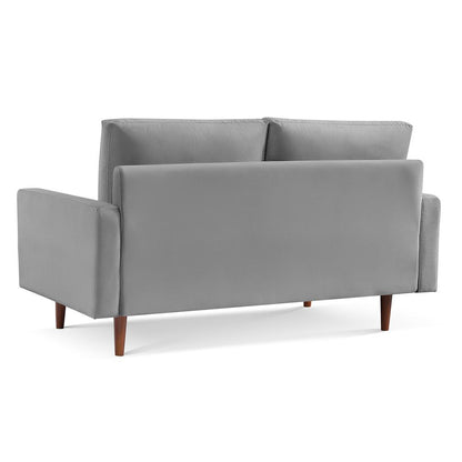 69 Inch Wide Upholstered Two Cushion Sofa with Square Arms