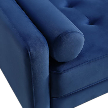 69 Inch Wide Upholstered Two Cushion Sofa with Bolster Pillows