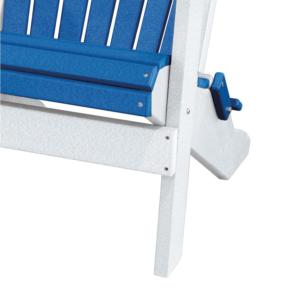 Fan Back Folding Adirondack Chair Made in the USA- Blue, White
