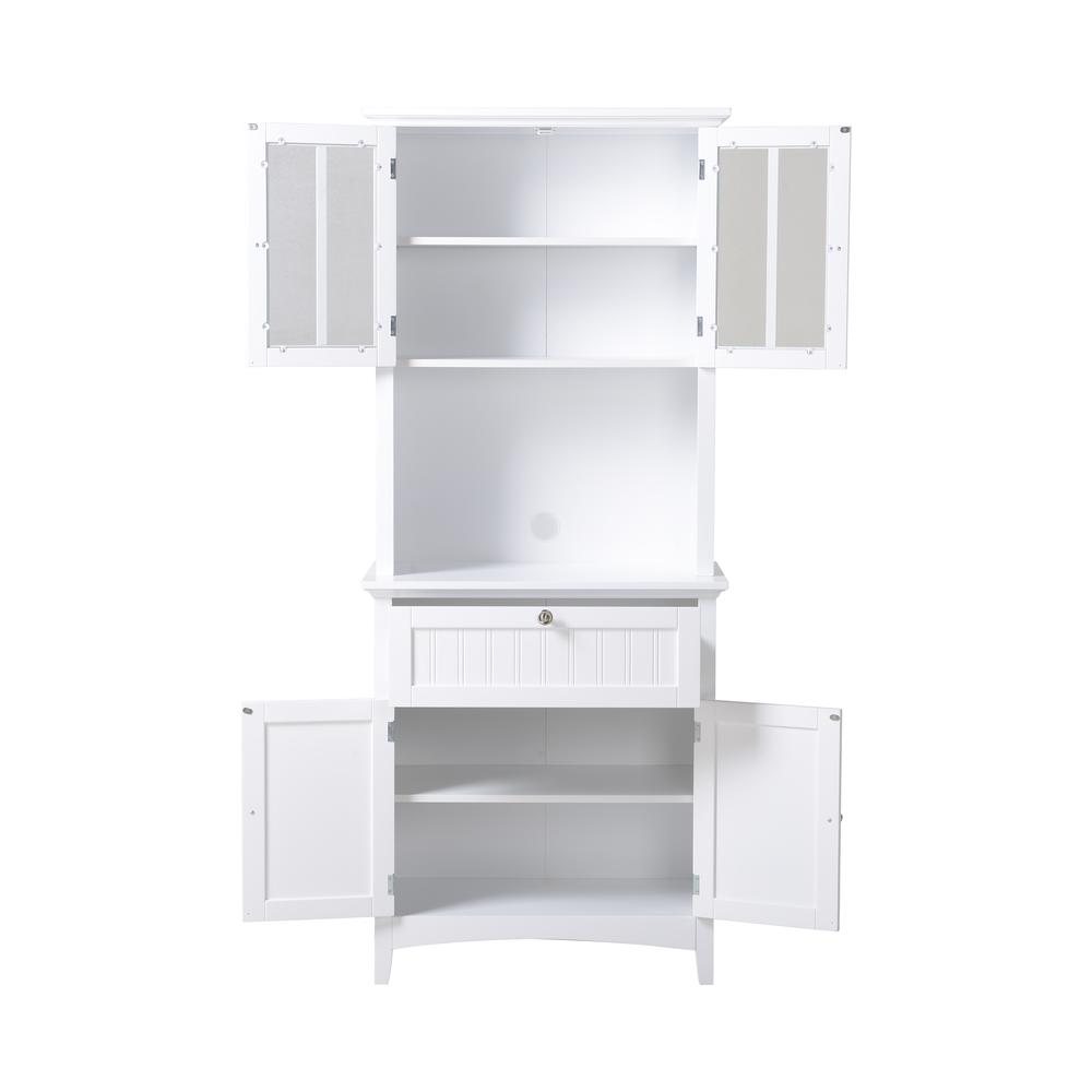 Buffet and Hutch with Framed Glass Doors and Drawer