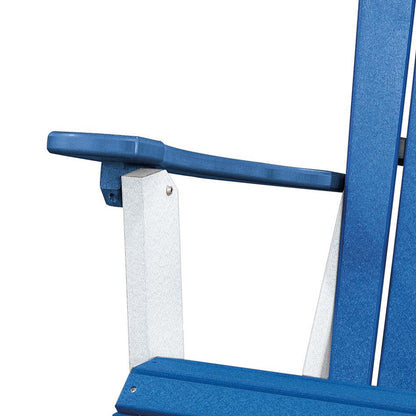 Fan Back Folding Adirondack Chair Made in the USA- Blue, White