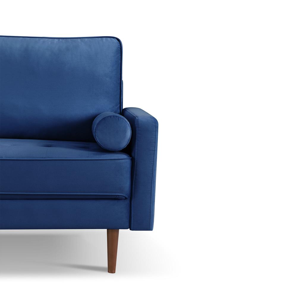 69 Inch Wide Upholstered Two Cushion Sofa with Bolster Pillows