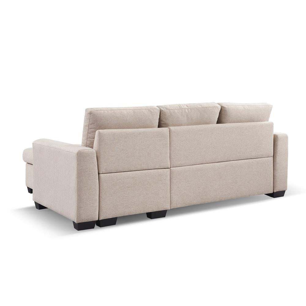 Tufted Sectional Chaise Sofa Sleeper with Storage