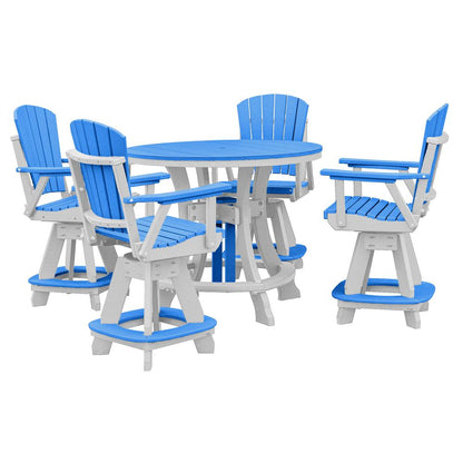 OS Home and Office Model 44R-C-BW Counter Height Round Table in Blue with White Base