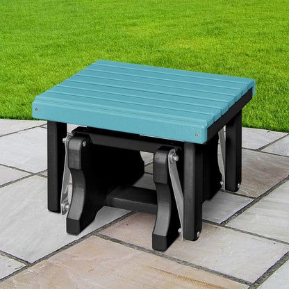 Gliding Ottoman in Aruba Blue and Black