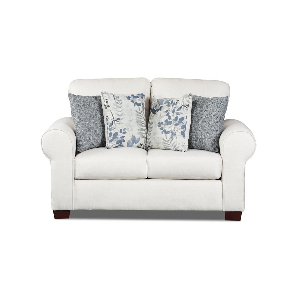 Living Room Pembroke Loveseat with Four Throw Pillows