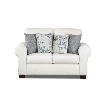 Living Room Pembroke Loveseat with Four Throw Pillows