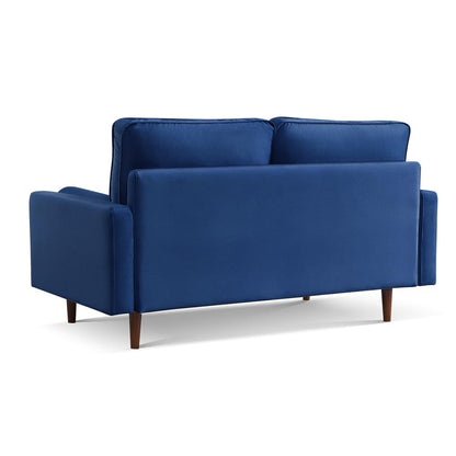 69 Inch Wide Upholstered Two Cushion Sofa with Bolster Pillows