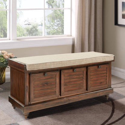 Dover Storage Bench in Distressed Brown ASM, DOV-DB
