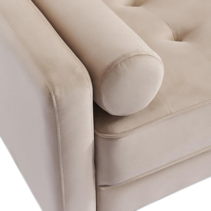 69 Inch Wide Upholstered Two Cushion Sofa with Bolster Pillows