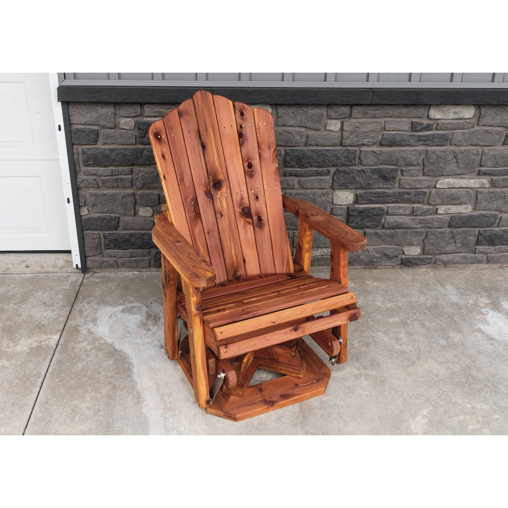 Cedar Adirondack Swivel Glider