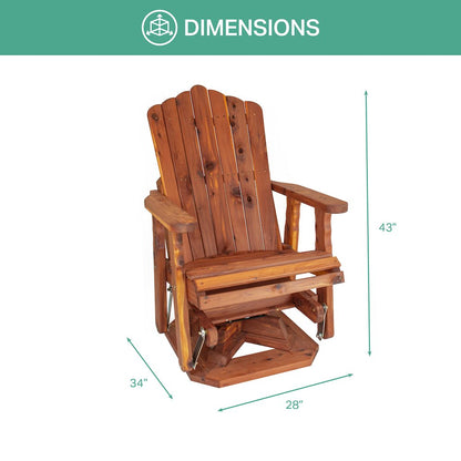 Cedar Adirondack Swivel Glider