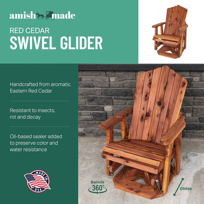 Cedar Adirondack Swivel Glider