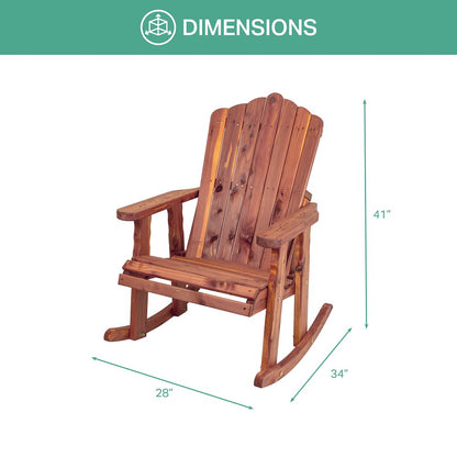 Cedar Adirondack Rocking Chair