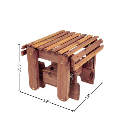 Gliding Ottoman, Footrest, Brown Wood Design