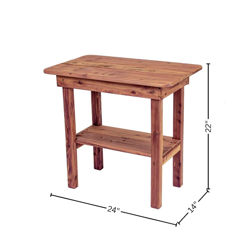 Rectangular Side Table, Outdoor Accent, Brown Wood Design