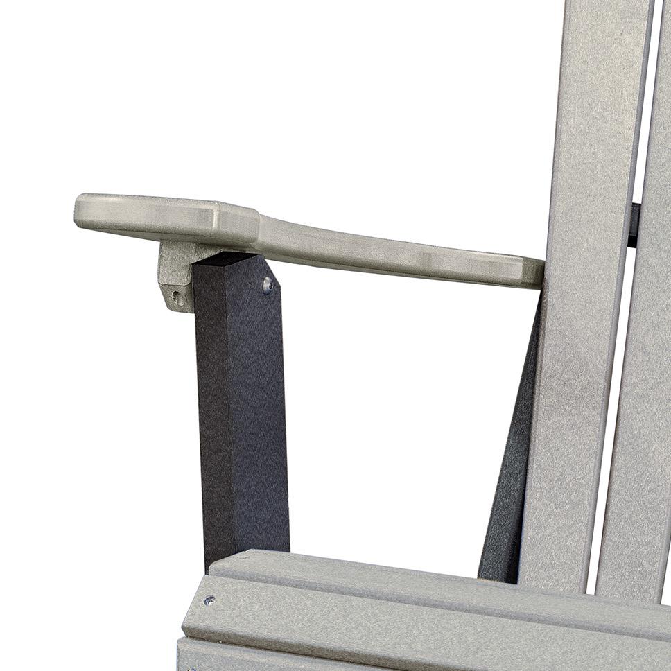 Fan Back Folding Adirondack Chair Made in the USA- Light Gray, Black
