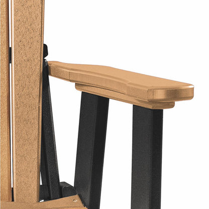 OS Home and Office Model 516CBK-K Double Balcony Height Glider with Center Table in Cedar and Black