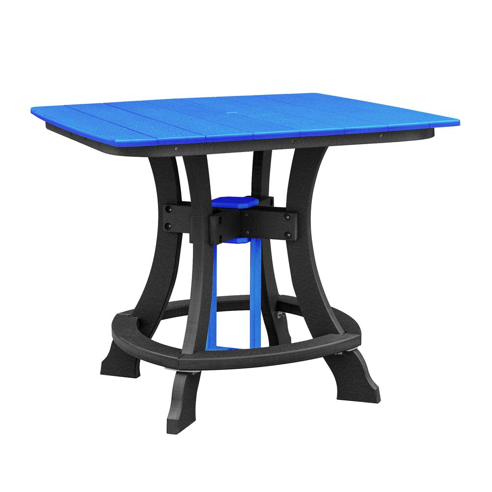 OS Home and Office Model CS130BBK-K Five Piece Square Counter Height Dining Set in Blue on a Black Base