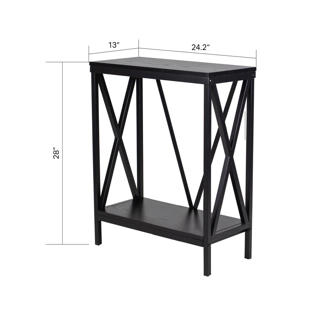 20 Gallon Steel X-Frame Aquarium Stand, with lower shelf, Black