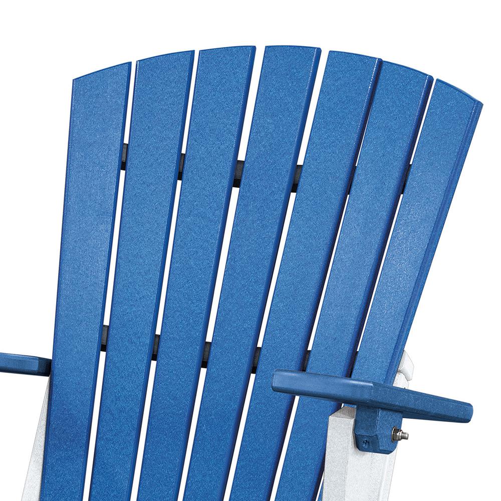 Fan Back Folding Adirondack Chair Made in the USA- Blue, White